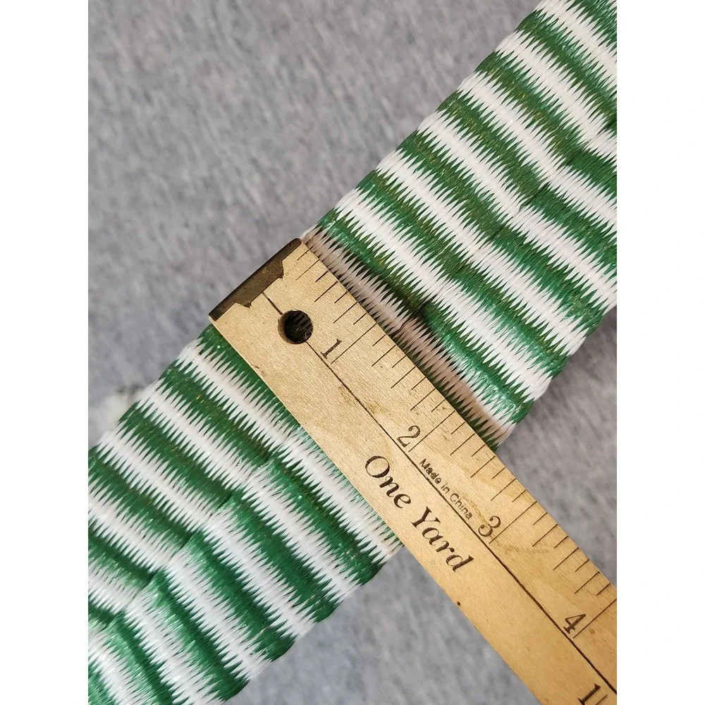 Mario Badescu Cosmetic Bag Womens OS Green White Striped Tassel Pouch